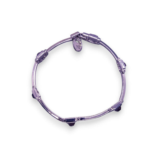 Silver Tone Purple Stones Classic Bracelet