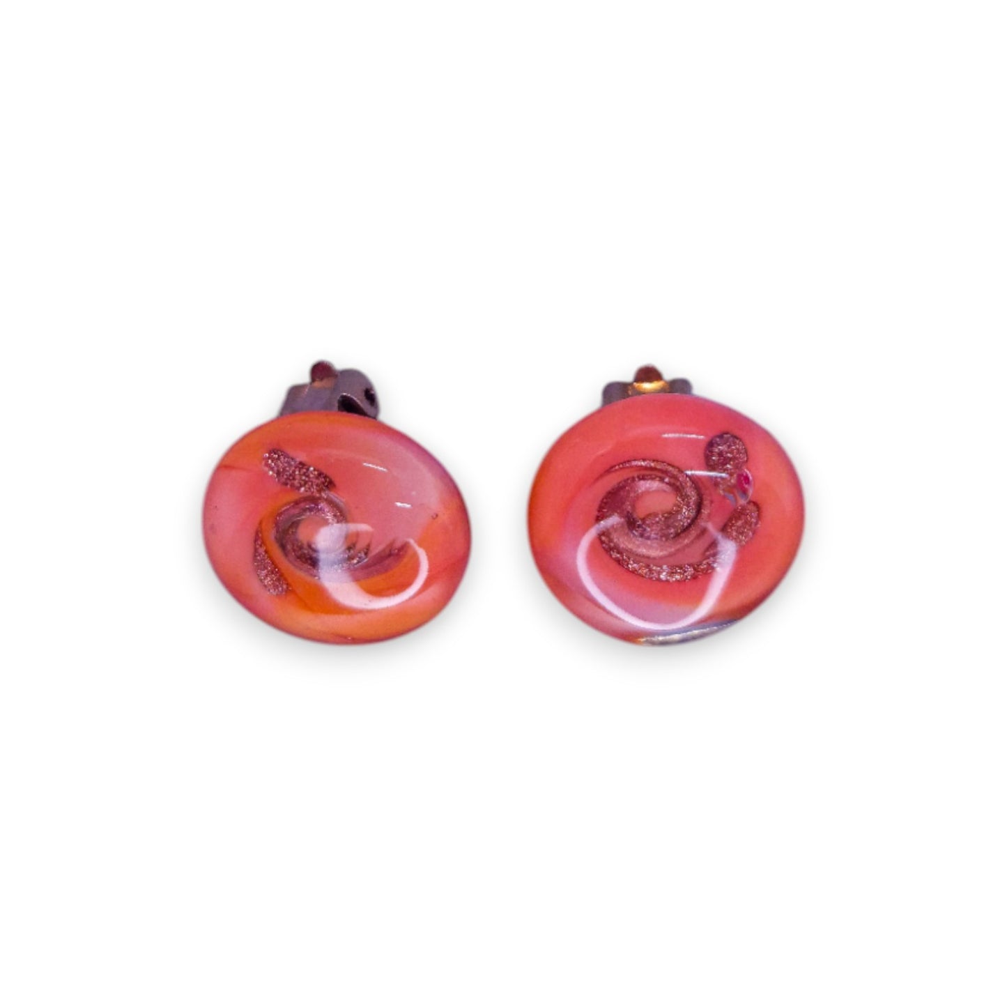 Silver Tone Glass Statement Earrings
