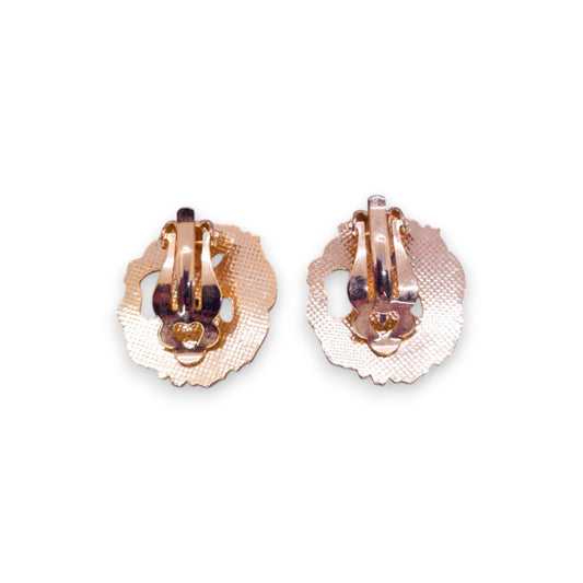 Gold Tone Enamelled Classic Earrings