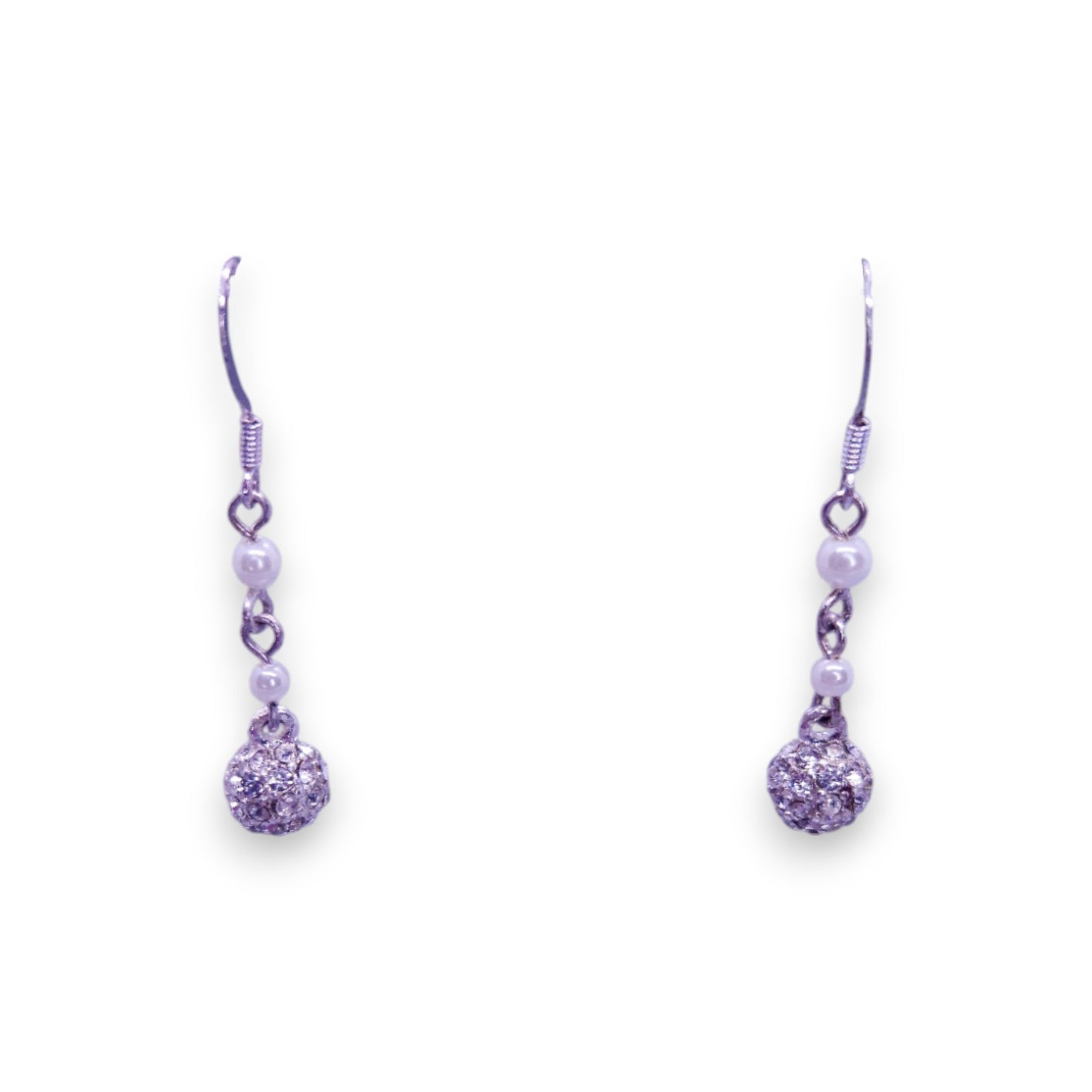 Silver Tone Clear Cubic Zirconia Classic Earrings