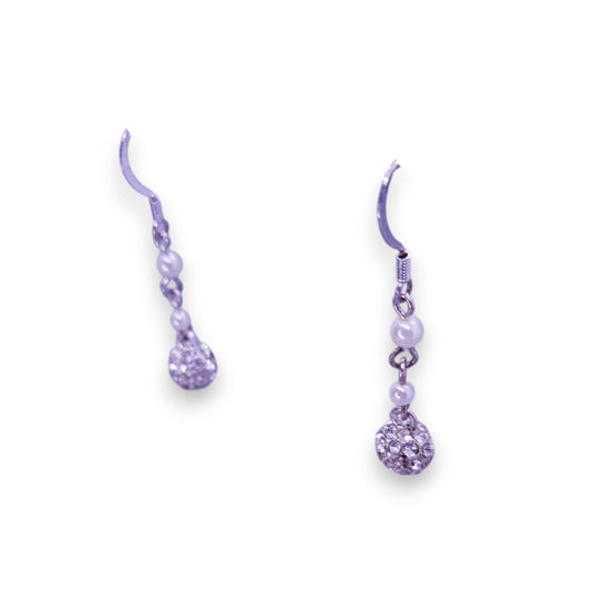 Silver Tone Clear Cubic Zirconia Classic Earrings