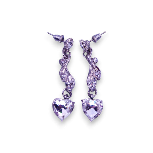 Silver Tone Clear Cubic Zirconia Classic Earrings