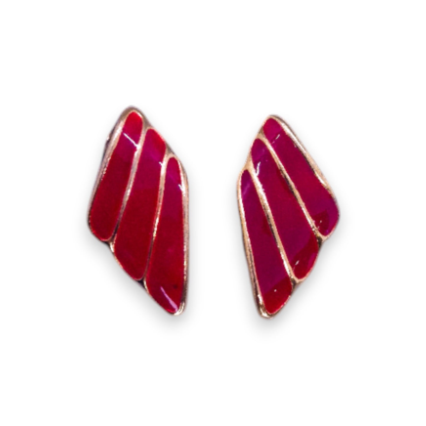 Gold Tone Enamelled Classic Earrings