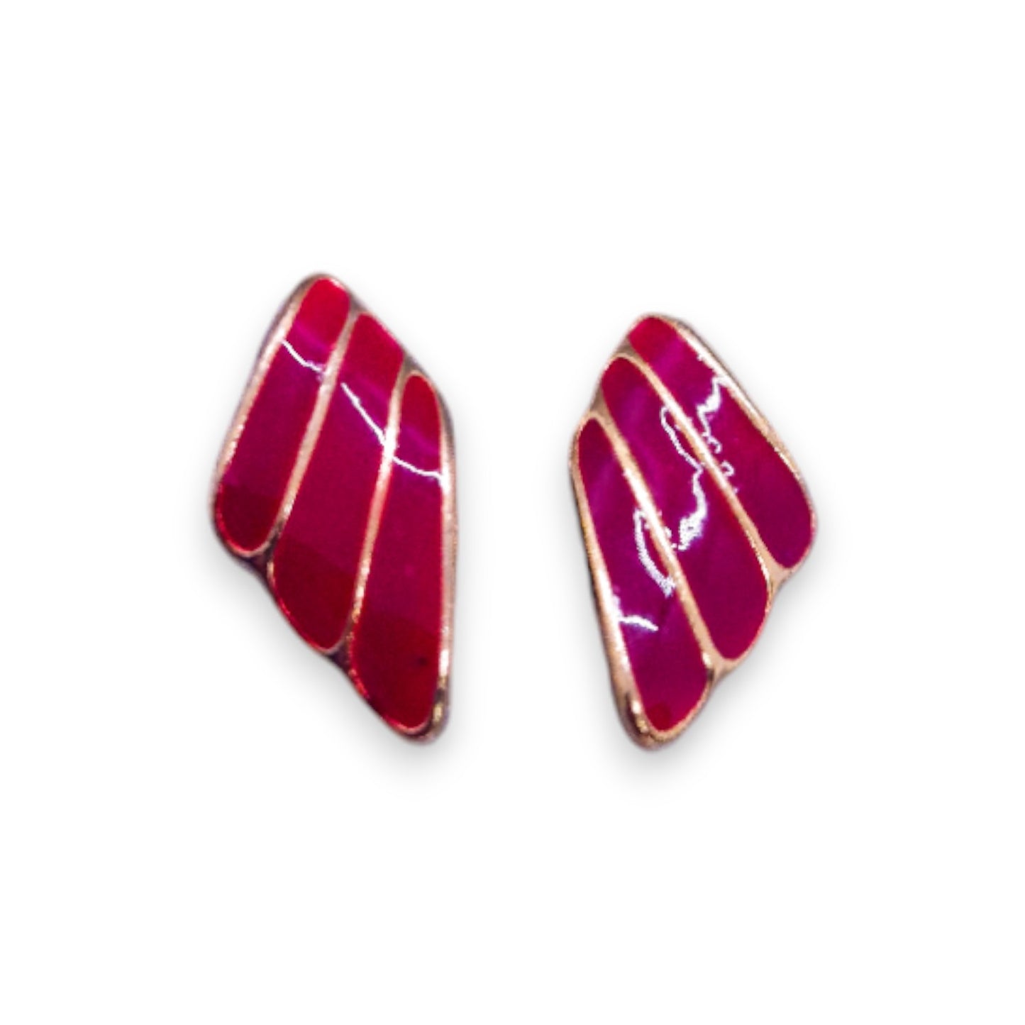 Gold Tone Enamelled Classic Earrings