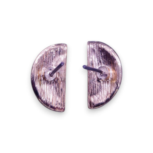 Gold Tone Cubic Zirconia Enamelled Statement Orange Segment Earrings