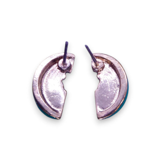 Gold Tone Cubic Zirconia Enamelled Statement Watermelon Segment Earrings