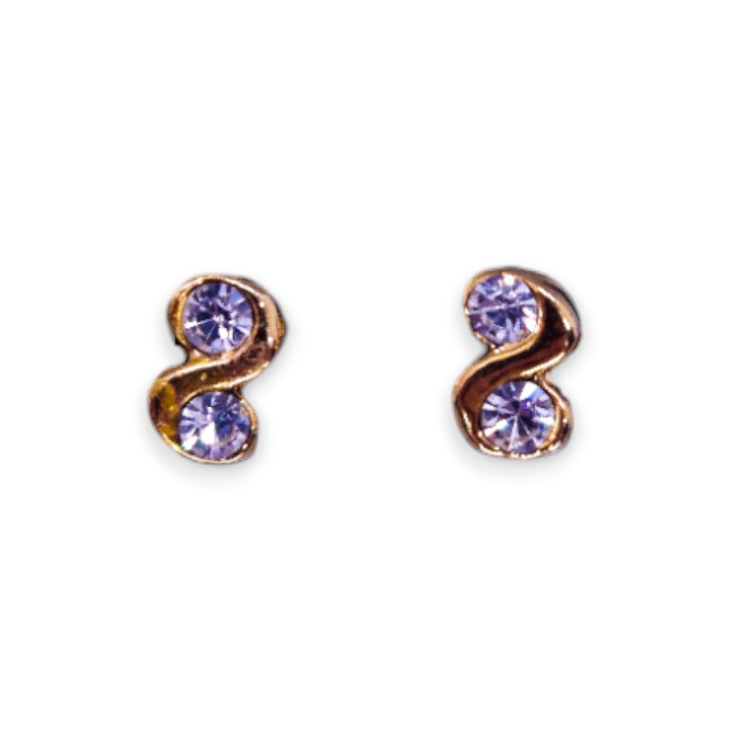 Gold Tone Cubic Zirconia Classic Earrings