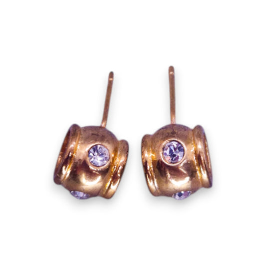Gold Tone Cubic Zirconia Classic Earrings