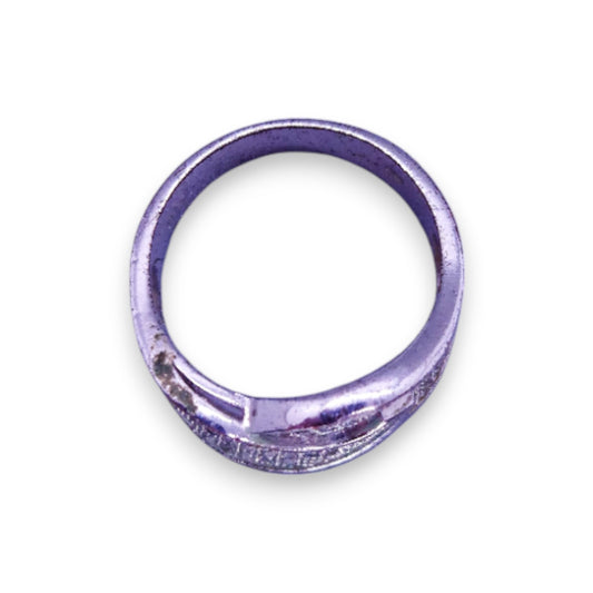 Silver Tone Clear Stones Modern Ring