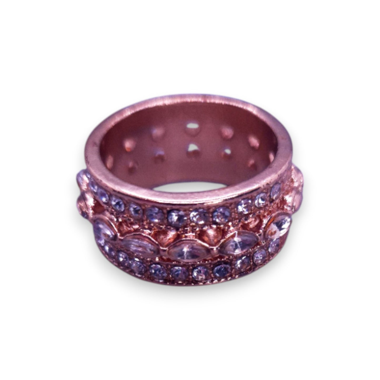 Rose Gold Tone Clear Cubic Zirconia Modern Ring