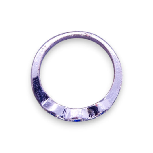 Silver Tone Blue Cubic Zirconia Classic Ring
