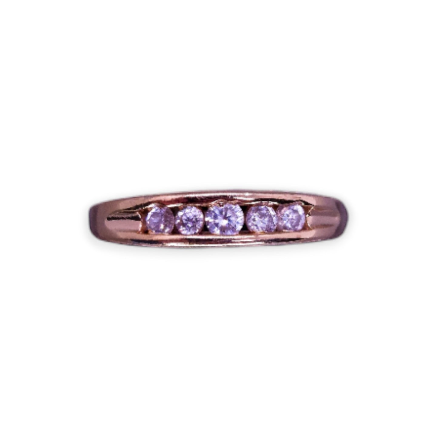 Gold Tone Cubic Zirconia Classic Ring