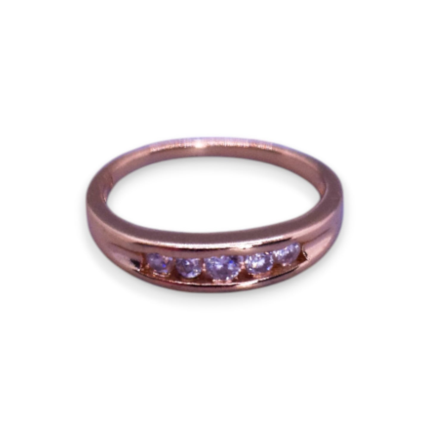 Gold Tone Cubic Zirconia Classic Ring