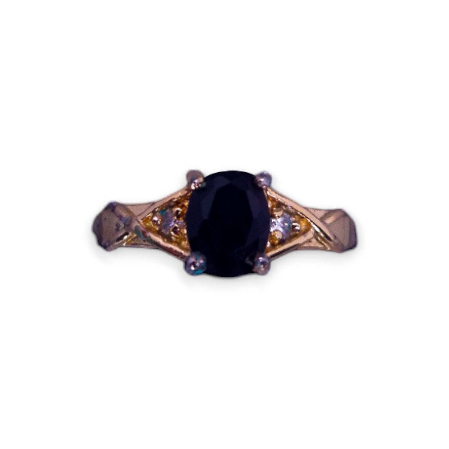 Gold Tone Cubic Zirconia Classic Ring