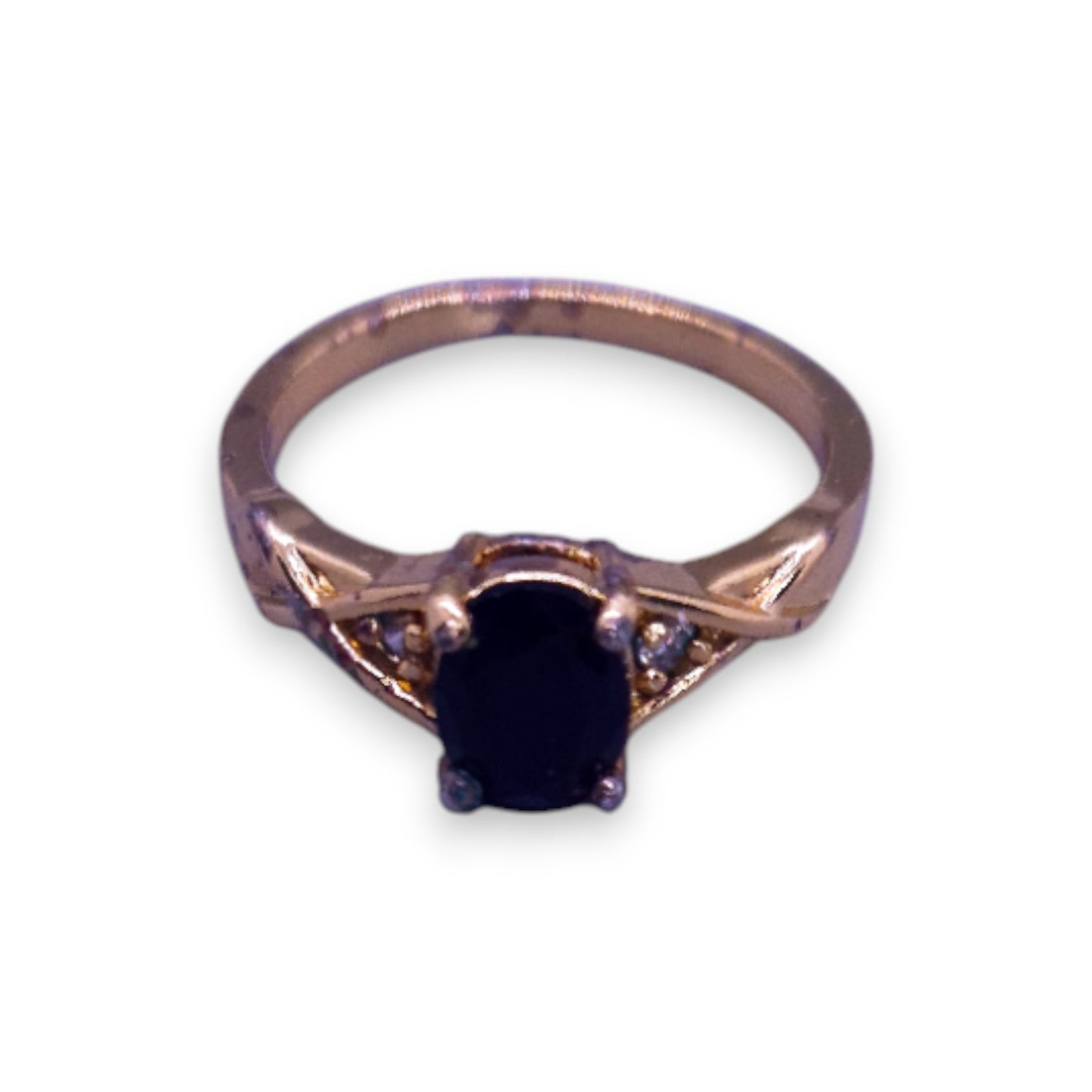 Gold Tone Cubic Zirconia Classic Ring