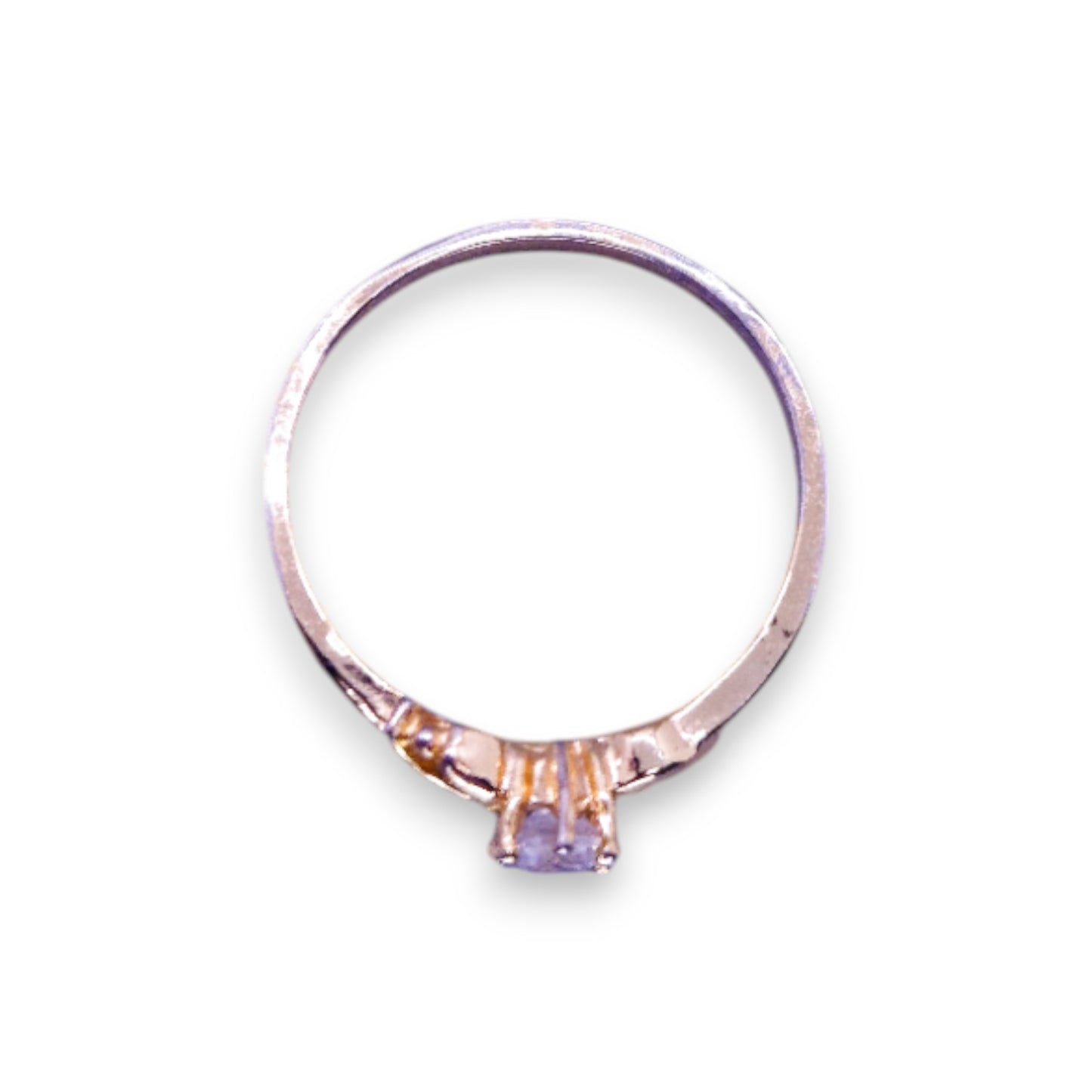 Gold Tone Cubic Zirconia Classic Ring