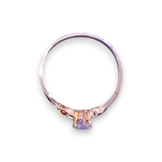 Gold Tone Cubic Zirconia Classic Ring