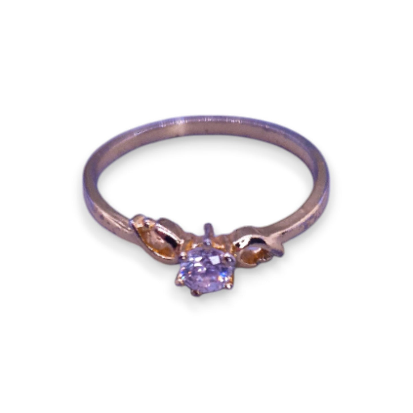 Gold Tone Cubic Zirconia Classic Ring