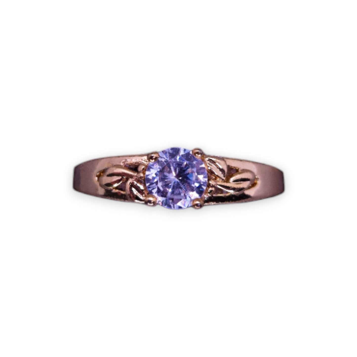 Gold Tone Cubic Zirconia Classic Ring