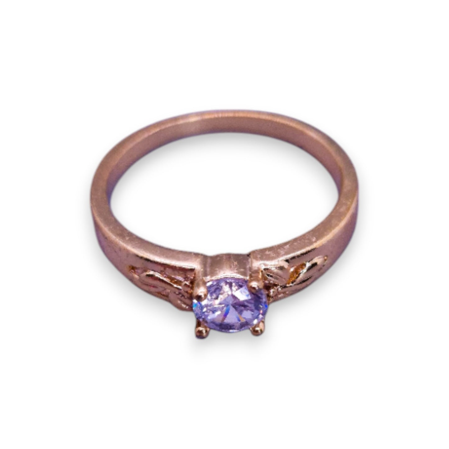 Gold Tone Cubic Zirconia Classic Ring