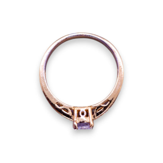 Gold Tone Cubic Zirconia Classic Ring