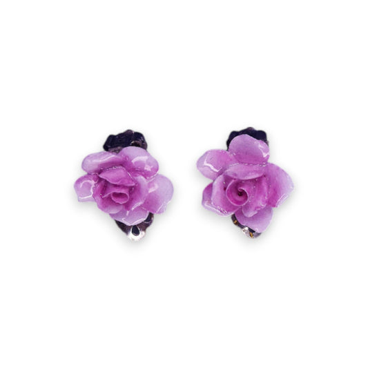 Gold Tone Ceramic Aynsley Nature Inspired Earrings