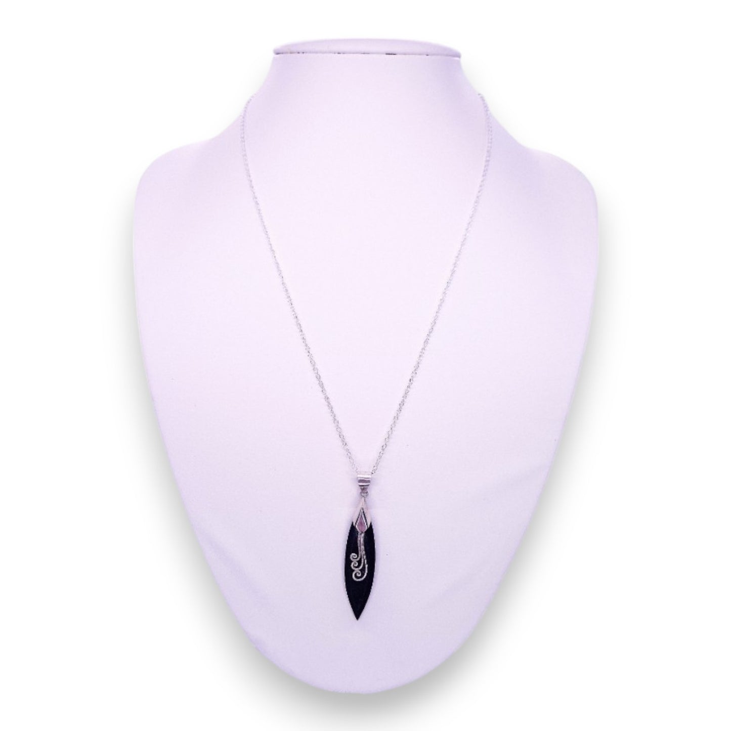 Silver Tone Modern Necklace