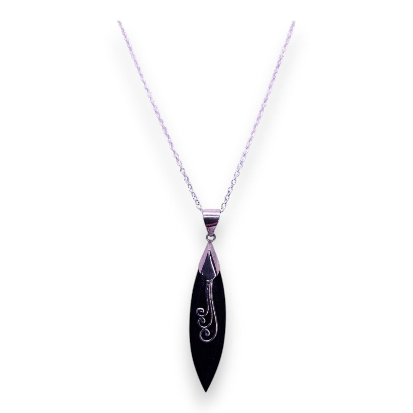 Silver Tone Modern Necklace