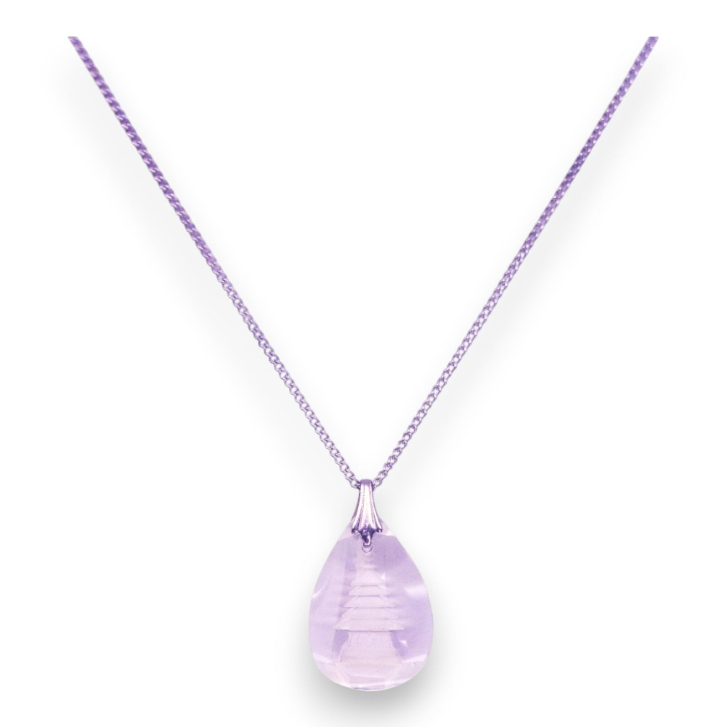 Silver Tone Crystal Classic Necklace