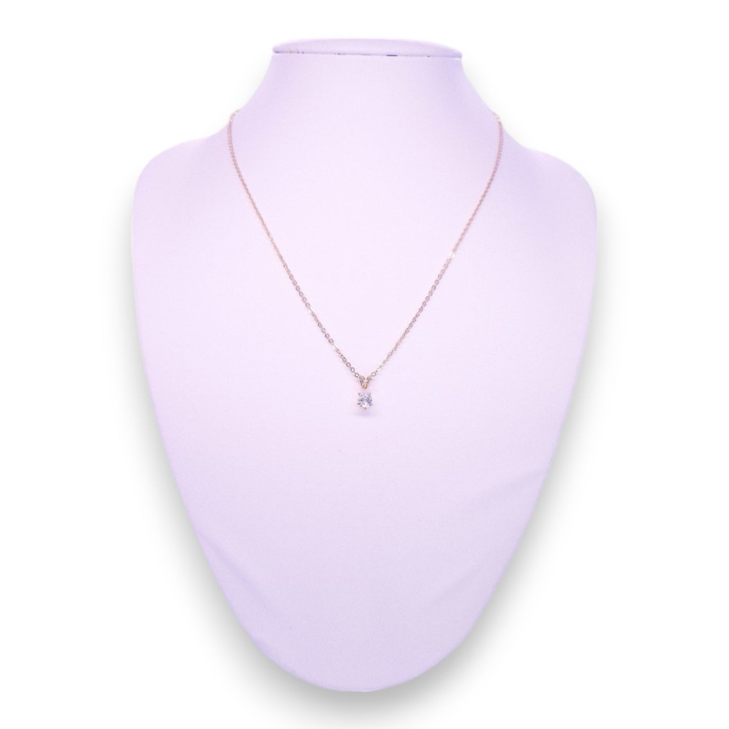 Gold Tone Cubic Zirconia Classic Necklace