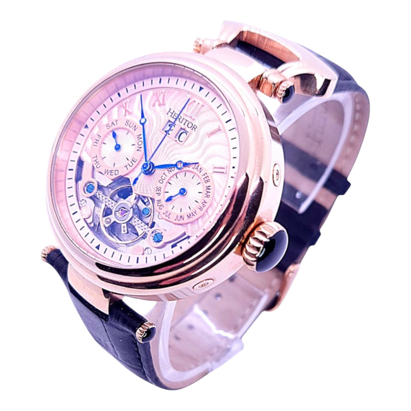 Montre squelette Heritor pour homme avec jour, date et mois