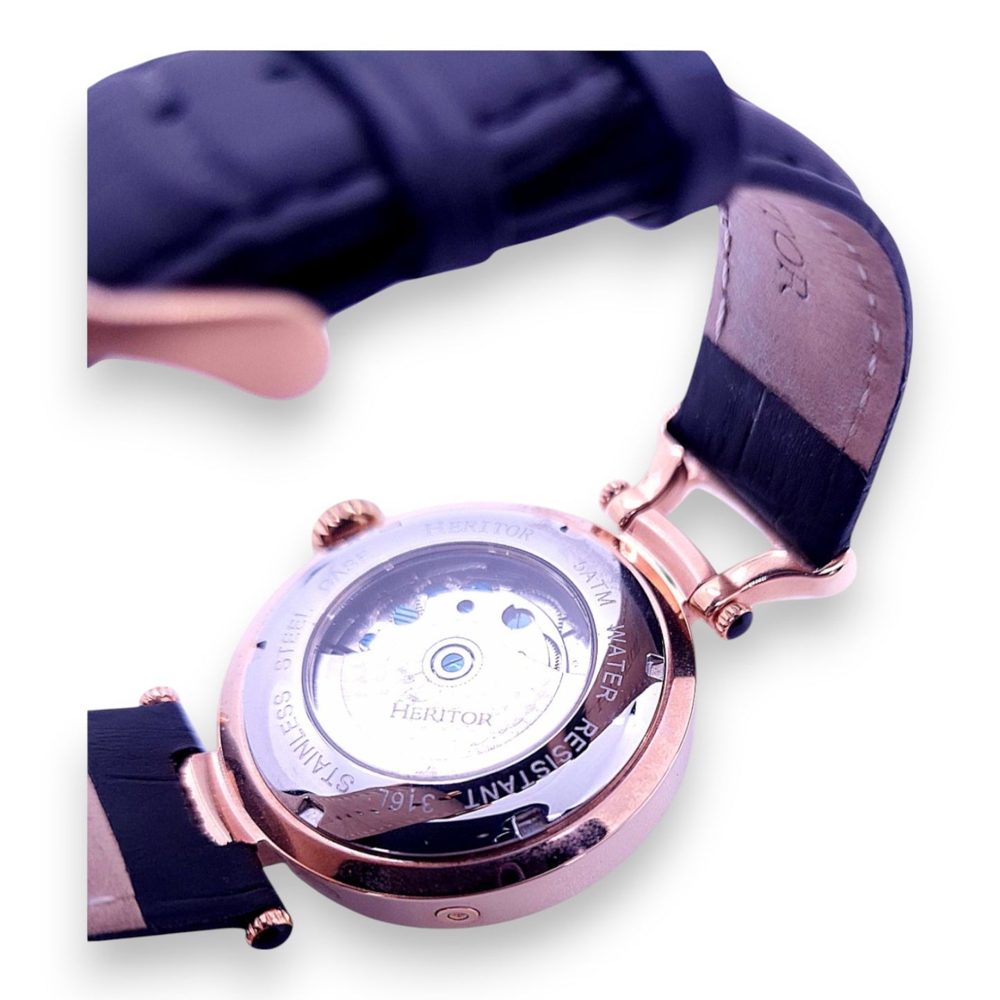 Montre squelette Heritor pour homme avec jour, date et mois