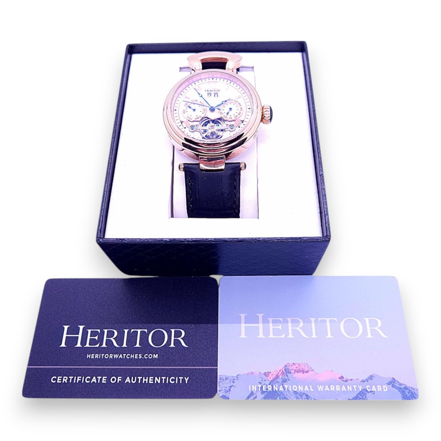 Montre squelette Heritor pour homme avec jour, date et mois
