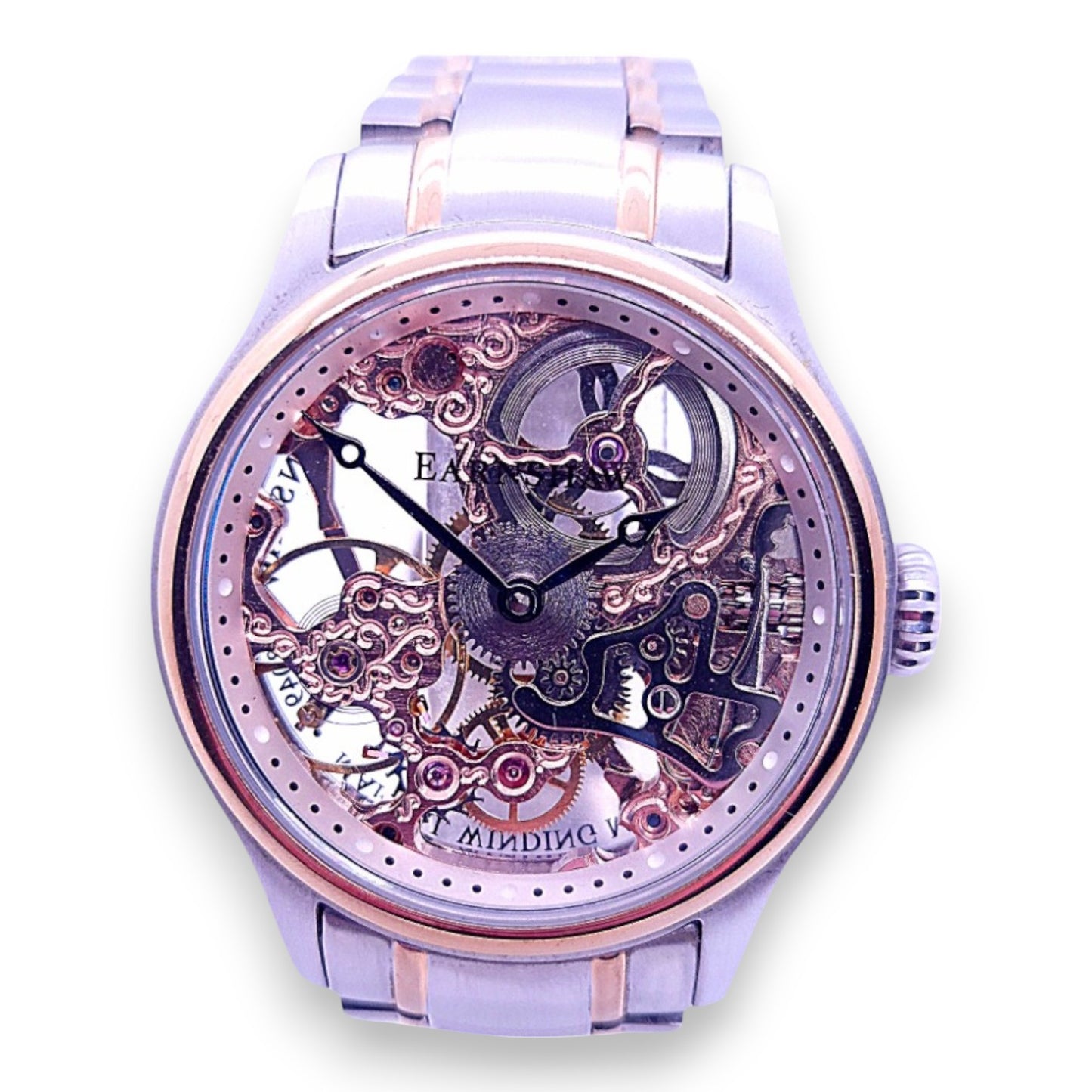 Coffret montre squelette et boutons de manchette pour homme Earnshaw