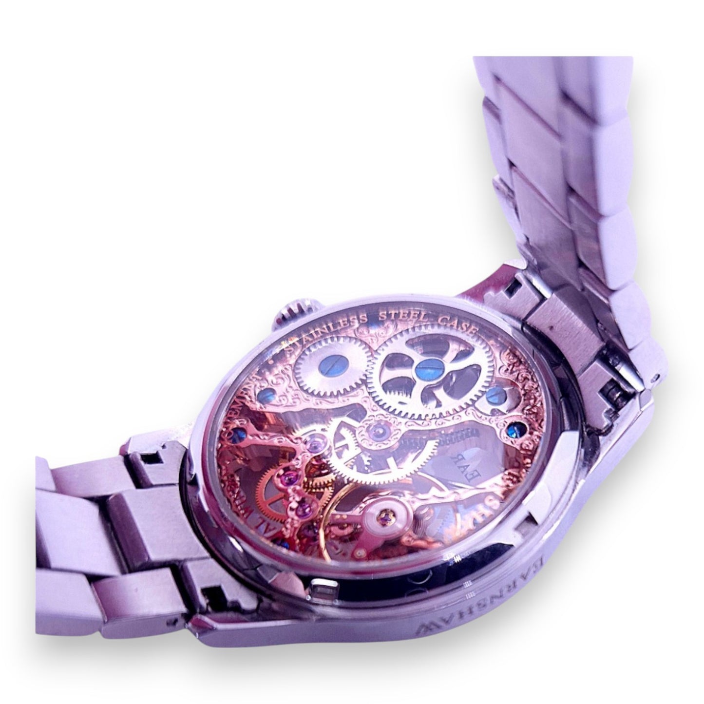 Coffret montre squelette et boutons de manchette pour homme Earnshaw