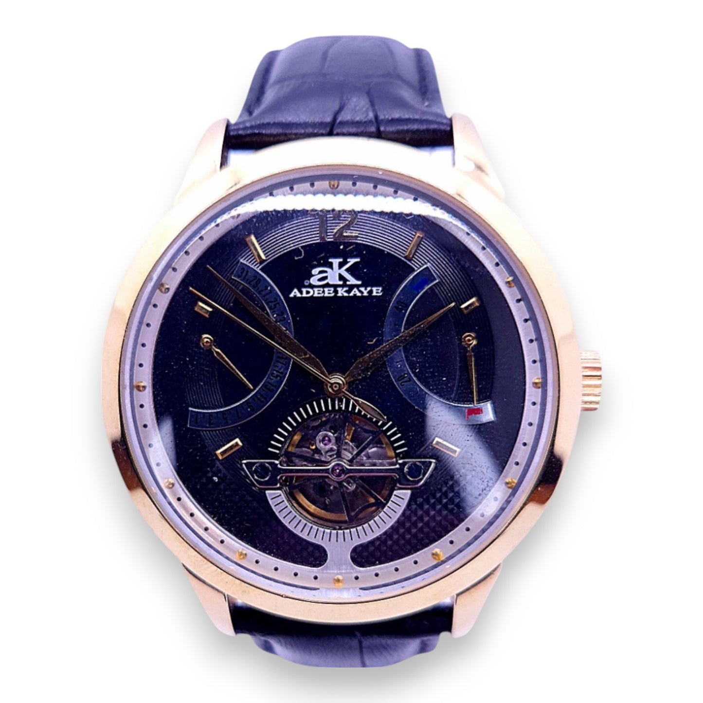 Montre Adee Kaye pour homme avec cadran date et cœur ouvert