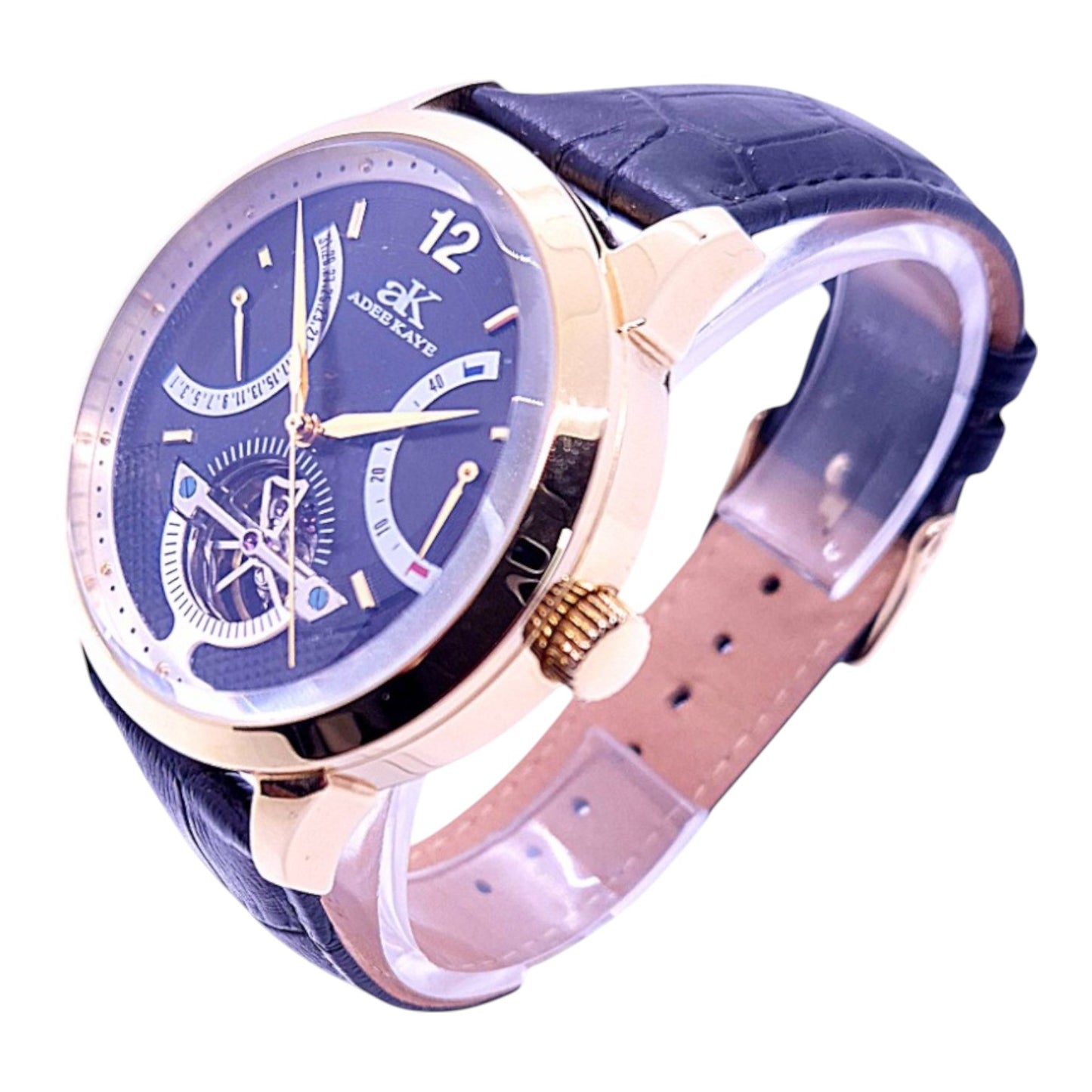 Montre Adee Kaye pour homme avec cadran date et cœur ouvert