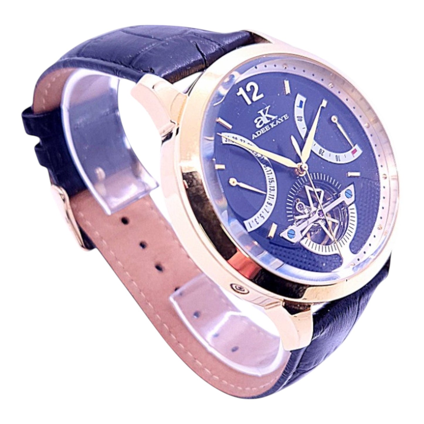 Montre Adee Kaye pour homme avec cadran date et cœur ouvert