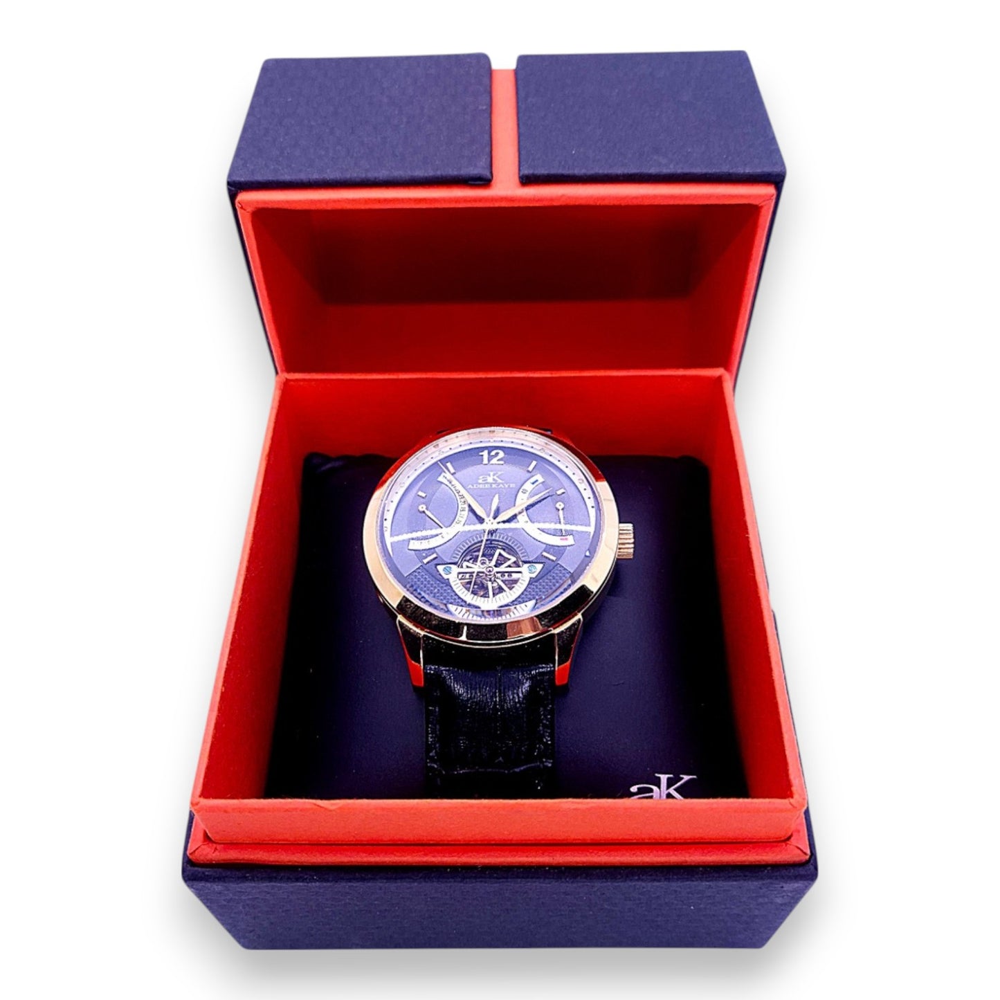 Montre Adee Kaye pour homme avec cadran date et cœur ouvert