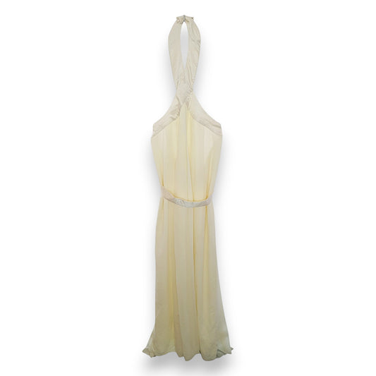 Vestido amarillo Parigi con cuello halter y faja