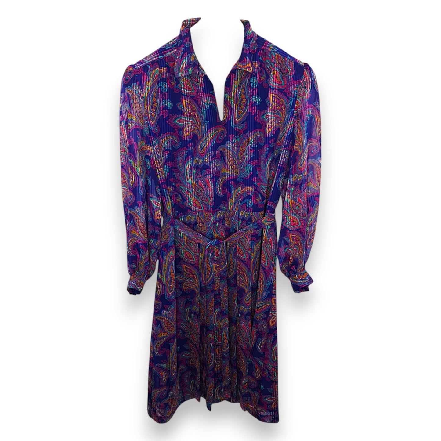 Robe à motif cachemire violet et vert Jersey Masters London