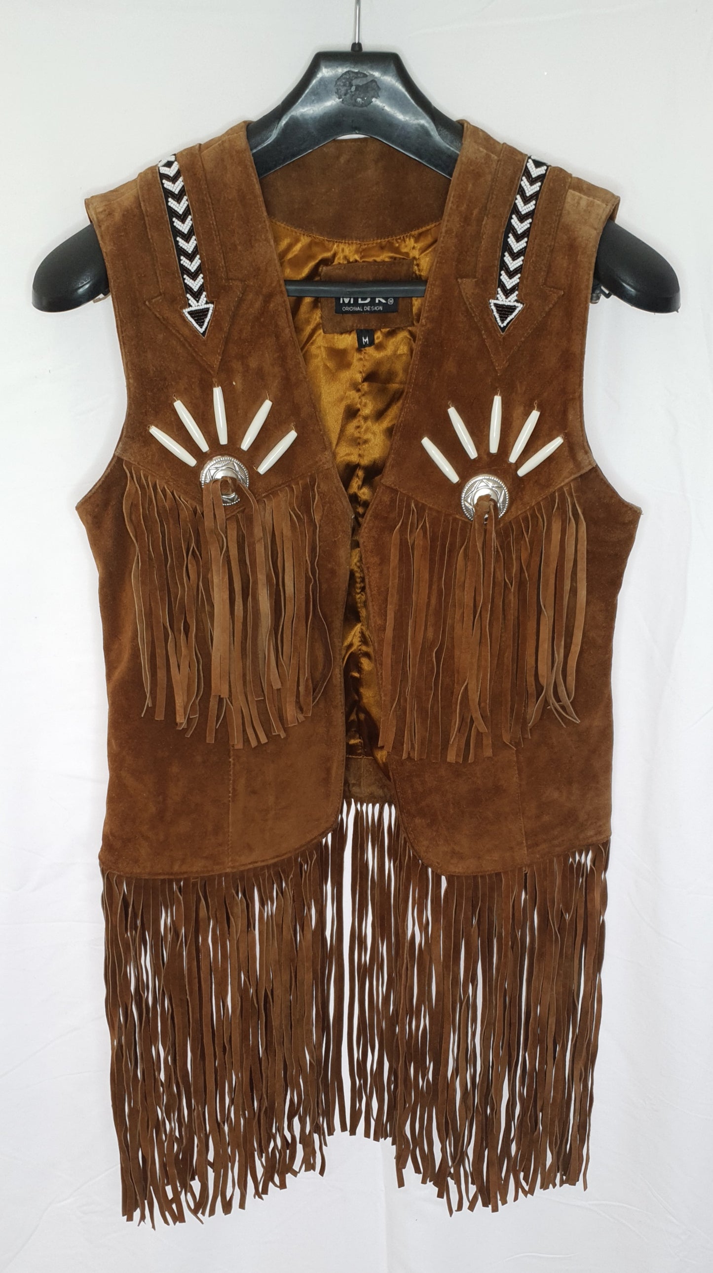 MDK Original Design Brown Suede Waistcoat with Tassels
