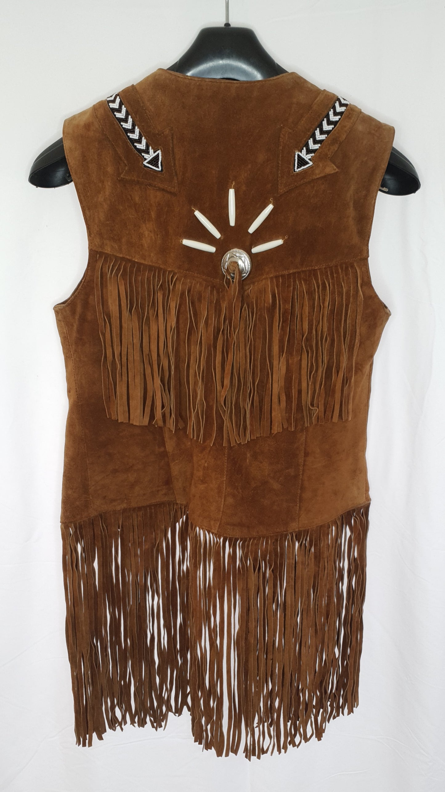 MDK Original Design Brown Suede Waistcoat with Tassels