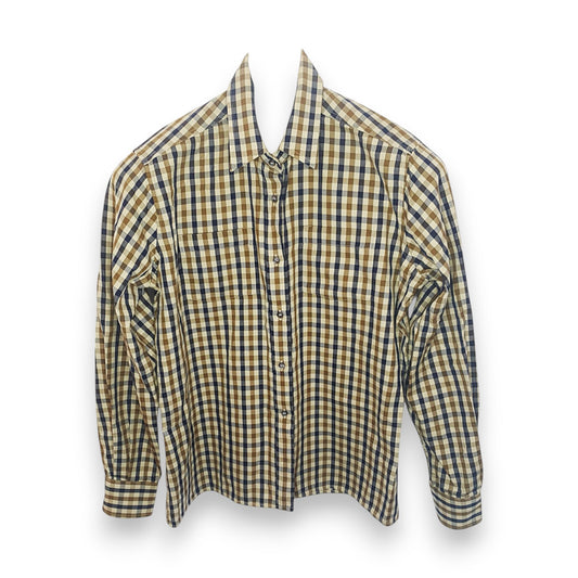 Camisa a cuadros color crema, marrón y azul de Aquascutum of London