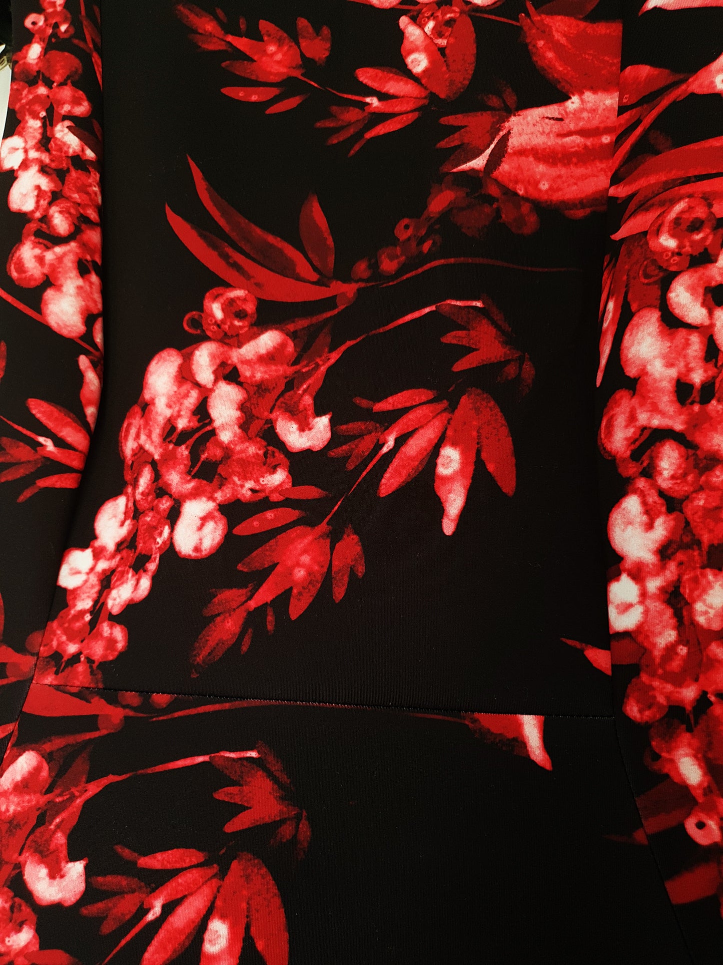 Calvin Klein Black Dress with Red Flowers