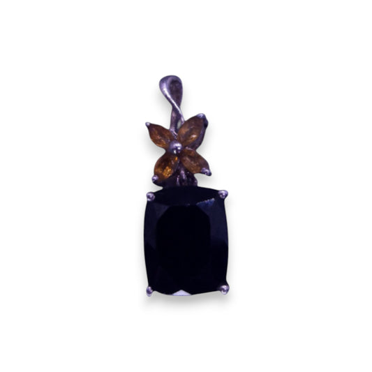 Silver Onyx & Citrine Classic Pendant