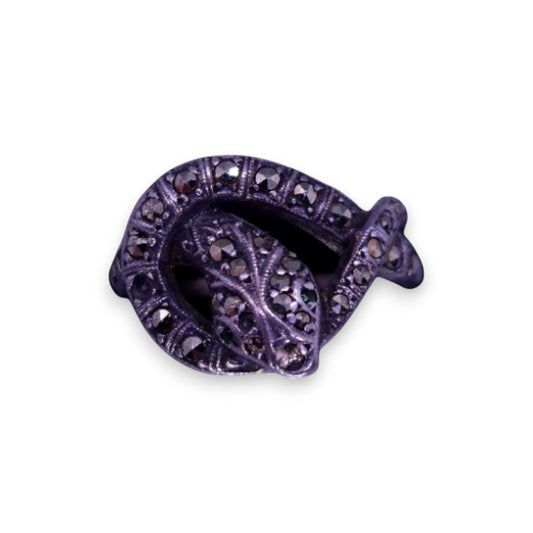 Sterling Silver Marcasite Vintage Snake Ring