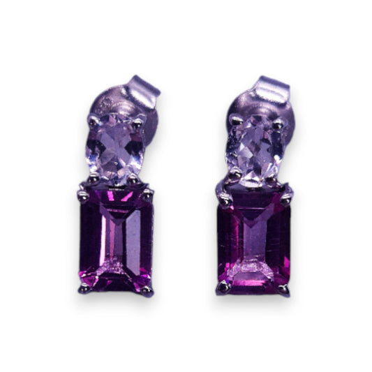 Sterling Silver with Pink Topaz & Morganite Classic Earrings