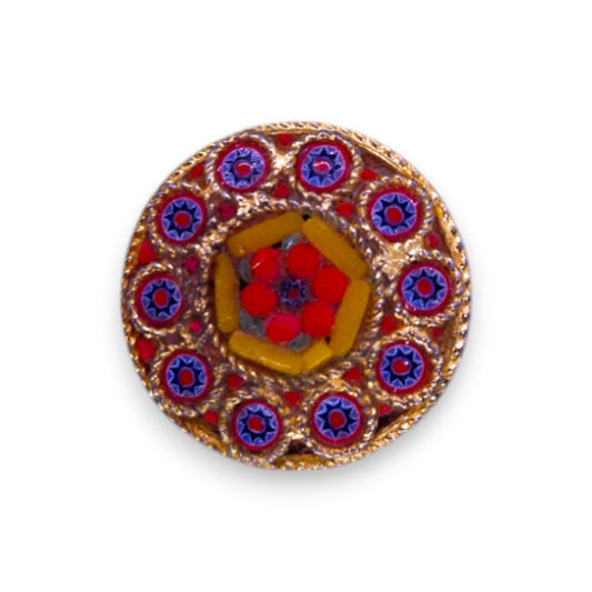 Gold Tone Micro-Mosaic Vintage Ring