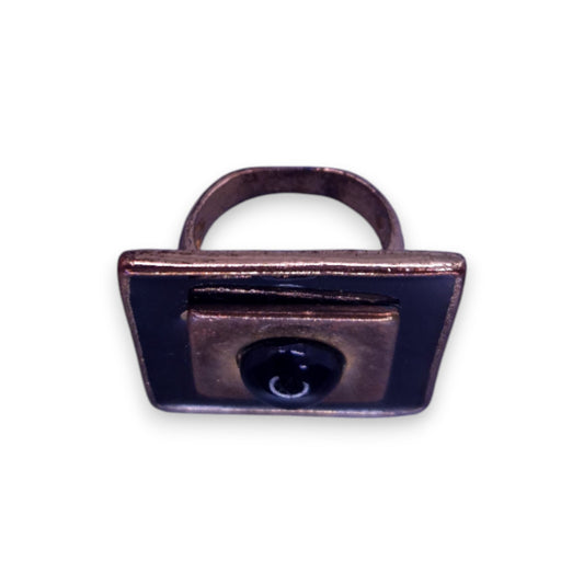 Gold Tone Enamelled Statement Ring